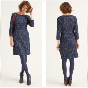 Boden Navy Polka Dot Dress